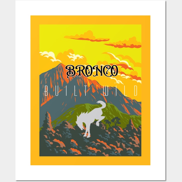 Bronco Built Wild - Yellow Sky Wall Art by Crafton Megan Art